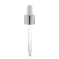 ABS Metalized Dropper 82mm - Shiny Silver/White Dropper, Finish: 18/415