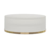 LAURENCE CLEAR GLASS JAR 50ML - 53/2P  with LAURANCE CAP NATURAL PP WITH GOLD HOT STAMPING BAND AND LINER, Finish: 53/2P (8112324, 8109863)