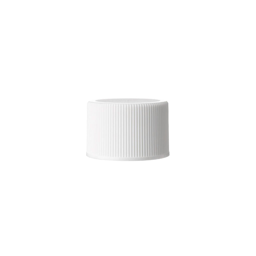 [C-1832.01] Cap White Fine Ribbed Continuous Thread 24-410 Induction Lined for PEHD