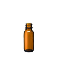 BOSTON ROUND AMBER GLASS BOTTLE 0.5 OZ - 18/400  with DROPPER WITH BLACK NITRATO BULB AND F/R BLACK COLLAR RT03 ABS GLASS PIPPETTE 05 TIP, Finish: 18/400, Dtl: 60 MM (8111490, 8111972)