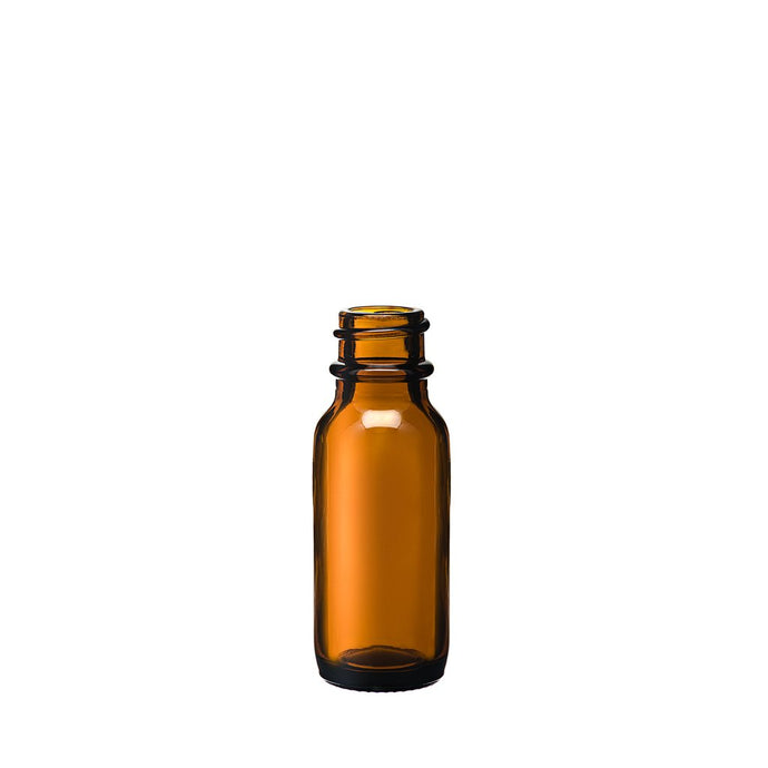 BOSTON ROUND AMBER GLASS BOTTLE