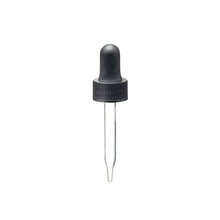 BOSTON ROUND AMBER GLASS BOTTLE 2 OZ - 20/400  with DROPPER WITH BLACK NITRATO BULB AND F/R BLACK COLLAR RT03 ABS GLASS PIPPETTE 05 TIP, Finish: 20/400, Dtl: 85MM (8111491, 8111991)