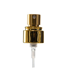 DAVID CLEAR GLASS BOTTLE 100ML - 15MM  with Shiny gold 15 mm spray crimp pump With Shiny Gold Straight Band collar, Finish: 15MM AND E-book surlyn cap, Finish: 15MM (8110634, 81127578112757, 8112750)