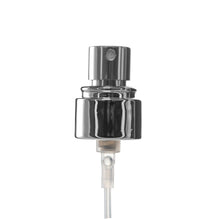 DAVID CLEAR GLASS BOTTLE 100ML - 15MM  with Shiny silver 15 mm spray crimp pump With Shiny silver Straight Band collar, Finish: 15MM AND Cushion surlyn cap, Finish: 15MM (8110634, 81078688112756, 8112744)
